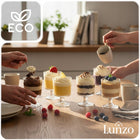 OKRĄGŁE PUCHARKI DO DESERÓW 150ML 20SZT POJEMNIKI FINGER FOOD LUNZO przezroczyste miseczki na przekąski i przystawki