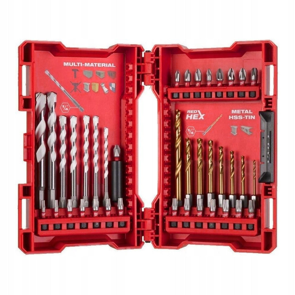 Zestaw bitów i wierteł uniwersalny (39 szt.) Milwaukee 4932479853 końcówki do wkrętarki, osprzęt do wiercenia w