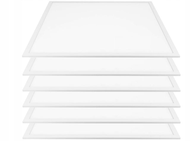 Panel LED 60x60 cm Ledpanele Oprawa Kaseton Plafon 40W Neutralny Zestaw 6x lampa sufitowa kwadratowa, zintegrowane źródło światła