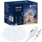 LAMPKI SOPLE KURTYNA ŚWIETLNA 200 LED BIAŁE ZIMNE 10,5m ŚWIĄTECZNE FLASH 10,5 cm