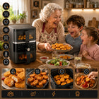 Frytkownica beztłuszczowa Dwukomorowa 10l Air Fryer Comida 2500W 10xprogram czarny
