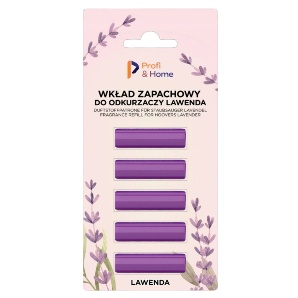 Zapach do odkurzacza Lawendowy Mocne Wkłady zapachowe Pałeczki - Profi&Home aromat do worka, do sprzątania, zestaw 5