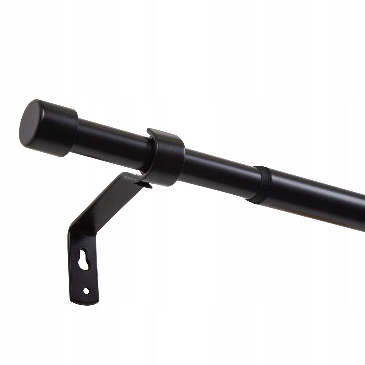 Karnisz teleskopowy regulowany adapte 160-290 CM czarny drążek do zasłon pojedynczy metalowy średnica 19/16 mm