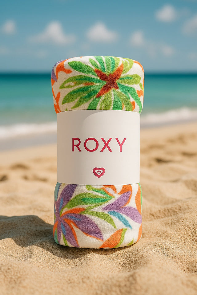 Roxy duży ręcznik plażowy kąpielowy szybkoschnący chłonny frotte 160 x 90 bawełniany 410–500 GSM, prostokątny z roślinnym wzorem