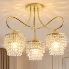 Lampa wisząca sufitowa żyrandol kule zlota nowoczesna kryształowa glamour oświetlenie do salonu i sypialni, 3 punkty