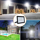 Mocny halogen LED 100W naświetlacz z czujnikiem ruchu zmierzchu 9000lm slim reflektor lampa zewnętrzna IP66 6500K zimna