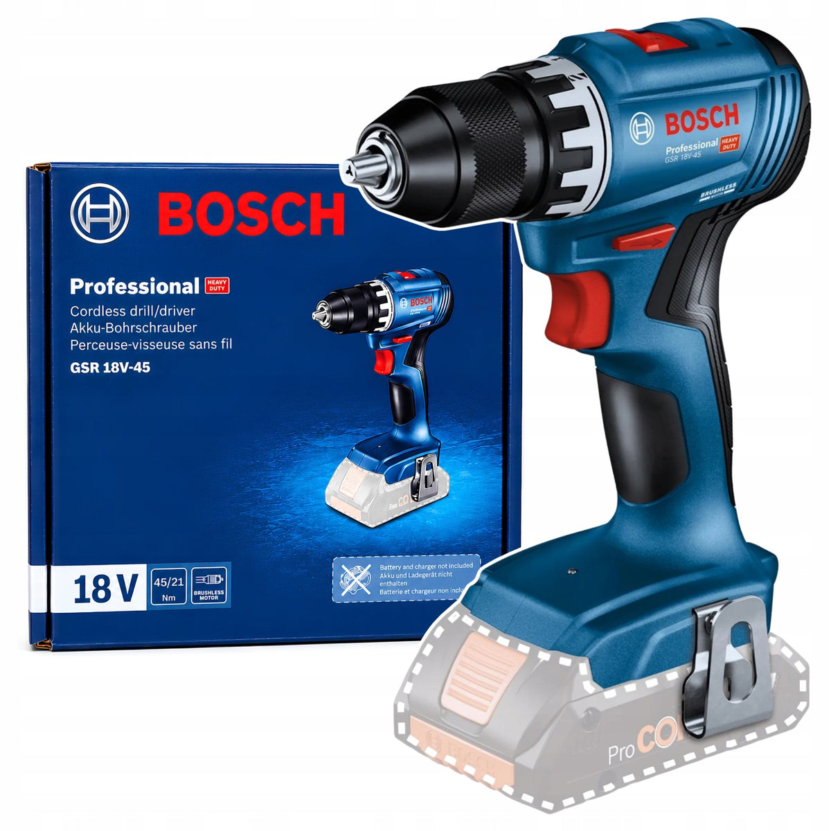 Wiertarko-wkrętarka bosch Professional GSR 18V-45 18V bezszczotkowa solo