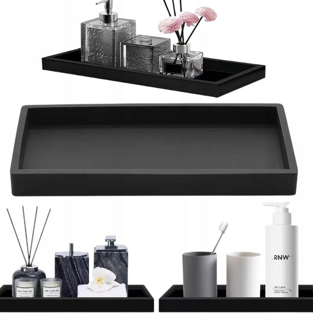 Duży organizer tacka podstawka półka na perfumy mydło do łazienki kuchni pojemnik kosmetyczny, tworzywo sztuczne 30x12,8 cm