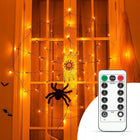 PAJĘCZYNA na HALLOWEEN 70 LED SZTUCZNA ŚWIECĄCA LAMPKI POMARAŃCZOWA ozdoba na imprezę tematyczną, dekoracja do domu