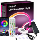 5m taśma LED rgbic neon flex 10W/m 24V aplikacja Bluetooth pilot zasilacz wielokolorowy wąż świetlny do dekoracji wnętrz