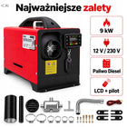 Nagrzewnica spalinowa olejowa 9KW 12V 230V LCD pilot ogrzewanie postojowe ogrzewacz powietrza do garażu i warsztatu