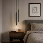 Lampa wisząca sufitowa Laser Sopel Tuba 853-EZ2 Czarna G9 2-Punktowa LED żyrandol metalowy do salonu, jadalni lub kuchni