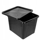 Pojemnik plastikowy 30l organizer pudło box zamykany czarny na zabawki duży skrzynka z pokrywą do przechowywania ubrań