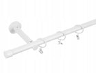 Karnisz metalowy pojedynczy fi19 mm loft - 140cm Czarny mat drążek do zasłon i firan, do salonu i sypialni