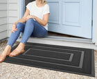 Duża wycieraczka wejściowa do butów PCV 3D pod drzwi 60X90CM Niski profil mata na obuwie, tekstylna, szara, 5 mm