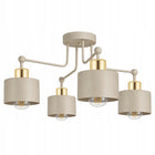 Lampa sufitowa wisząca Żyrandol plafon E27 beżowa kaszmir ecru złoto oprawa 4-punktowa metalowa do salonu sypialni 4x60W