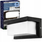 Lampa Elewacyjna Ogrodowa 12W LED Kinkiet Zewnętrzny Modern Czujnik Ruchu oprawa na fasadę aluminiowa czarna