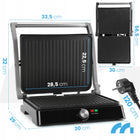 Grill elektryczny opiekacz toster do kanapek panini rozkładany mocny 2200W nominalna czarny