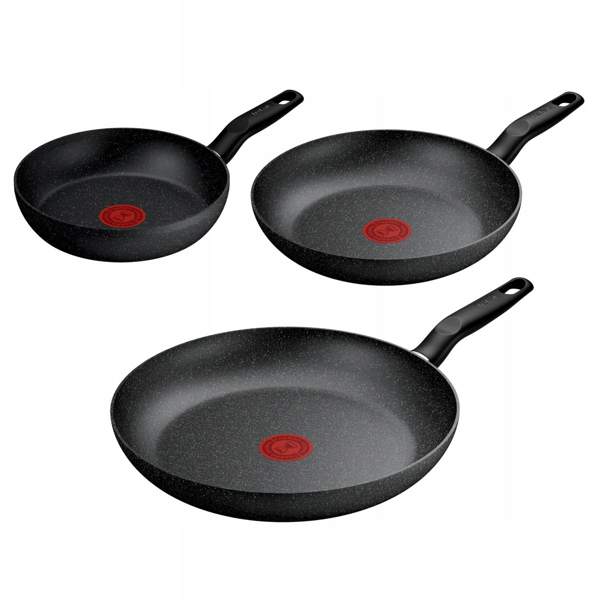 Zestaw patelni tefal Dark Essential 3 elementy Indukcja 20/24/28 cm naczynia do smażenia, na gaz, kuchnię elektryczną i