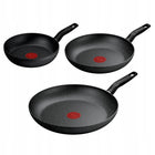 Zestaw patelni tefal Dark Essential 3 elementy Indukcja 20/24/28 cm naczynia do smażenia, na gaz, kuchnię elektryczną i