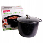 Garnek wysoki marmurowy 10l tradycyjny kociołek z pokrywką indukcja kamille aluminiowy 28 cm do zup, bigosu i gulaszu