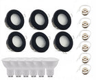Zestaw 6x Oprawa Hermetyczna do Podbitki IP44 + 6x GU10 LED 5W + 6x oprawka oczka sufitowe podtynkowe czarne 4000 K 400