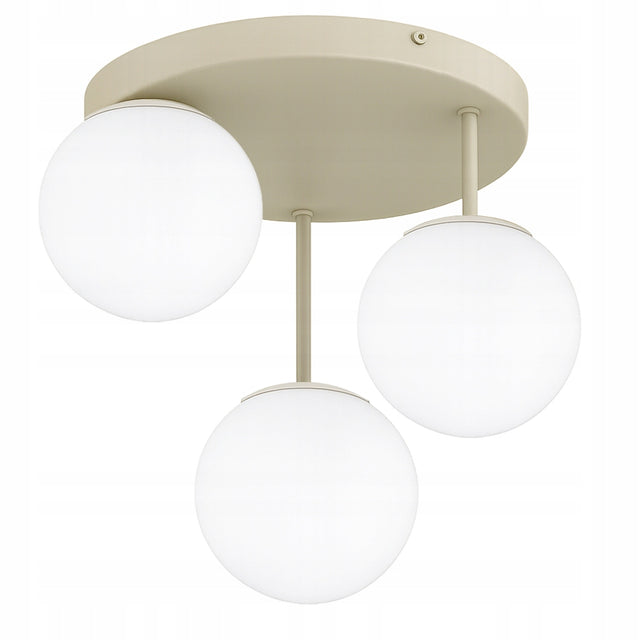 Lampa Wisząca Sufitowa 3x E27 Ecru Beż Kaszmir Żyrandol na żarówkę LED metalowa oprawa do wnętrz 3 punkty świetlne