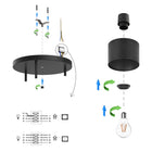 Lampa Sufitowa Żyrandol Plafon 3xE27 Szara Cementowa Urban GrayRoller LOFT oprawa wisząca metalowa 3-punktowa do salonu