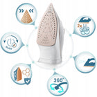 Żelazko parowe 3000W berdsen BD-332 ceramiczna powłoka praca w pionie mocne prasowanie ubrań, para 70 g/min, zbiornik