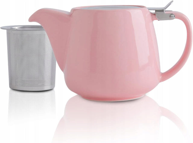 Imbryk Porcelanowy vivilinen z Zaparzaczem 550ml Dzbanek do Herbaty Różowy czajniczek ceramiczny do naparów