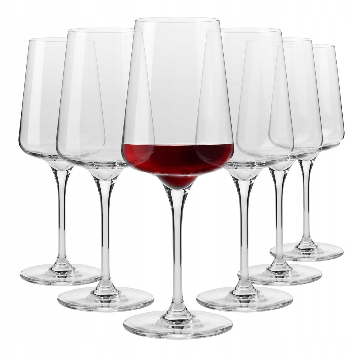 Kieliszki do czerwonego wina infinity krosno 6szt duże nowoczesne merlot szkło, 580 ml, bezbarwne, można myć w zmywarce