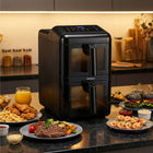 Frytkownica beztłuszczowa dwukomorowa pionowa 11,6l AIR fryer berdsen 3000W czarny