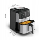 Frytkownica beztłuszczowa tefal Easy Fry Silence EY552D 5 l Air Fryer srebrny/szary
