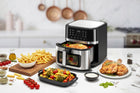 Frytkownica beztłuszczowa AIR fryer inox duża misa 8l 2200W 12 programów srebrny