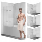 Parawan nawannowy składany 3 skrzydłowy chrom 120cm transparentny sevante ścianka do wanny, osłona prysznicowa, szkło