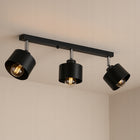 Lampa sufitowa wiszaca kinkiet sufitowy żyrandol 3x E27 oprawa loft czarna oświetlenie wewnętrzne, 3-punktowa, z