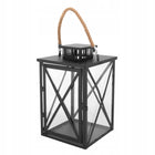 Lampiony dekoracyjne do ogrodu latarenki czarne Altom Design 20,5/33cm 2szt metalowo-szklana ozdoba tarasu, balkonu i