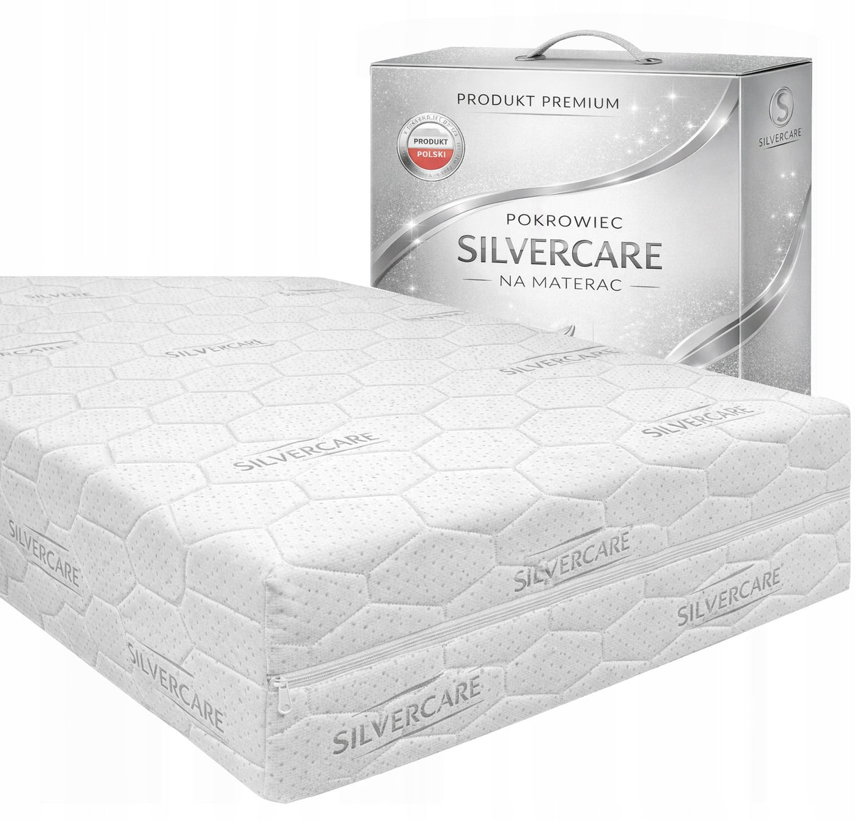POKROWIEC NA MATERAC 160x200 SILVERCARE OCHRANIACZ ZAMEK PREMIUM NA WYMIAR antyalergiczny, do prania w pralce