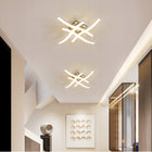 Lampa sufitowa LED żyrandol biały+chrom nowoczesna do salonu z pilotem 28W oprawa wisząca aluminiowa 4-punktowa