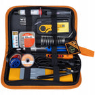 ZESTAW LUTOWNICZY 17W1 MOCNA LUTOWNICA 80W LCD ETUI PODSTAWKA CYNA PORADNIK do elektroniki, napraw kabli i płytek