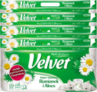 Velvet papier toaletowy Rumianek i Aloes 4x8 rolek zestaw celulozowy 3-warstwowy 150 listków biały do łazienki