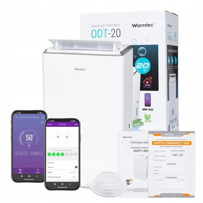Osuszacz powietrza pochłaniacz wilgoci WiFi domowy timer 20l/24h ODT-20 300 w