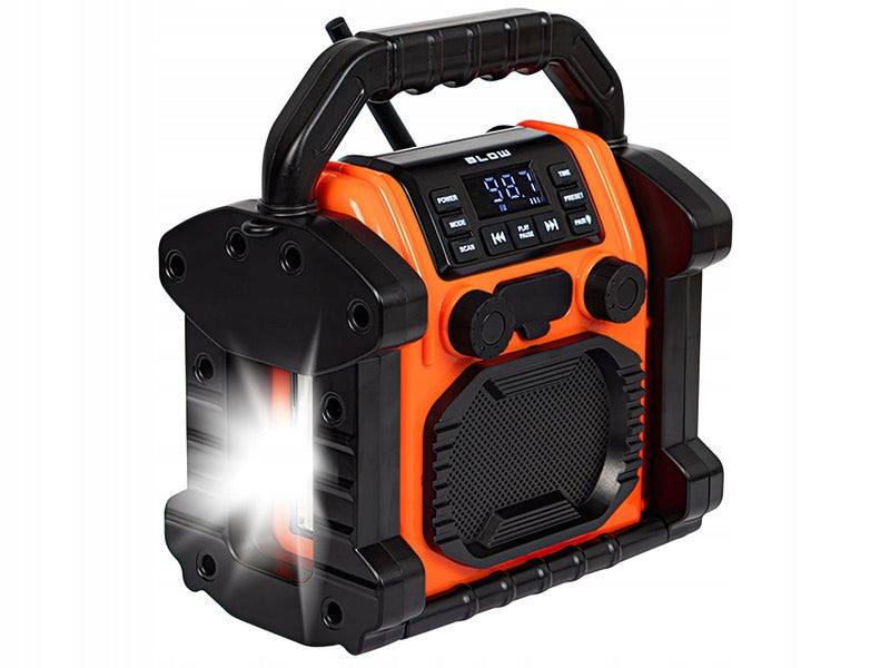 Radio BLOW RA14 Czarno-pomarańczowy budowlane warsztatowe do pracy na budowie z Bluetooth