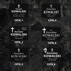 Tablica nagrobna nagrobkowa aluminium wzór 40X30 czarny MAT na grób 1-4 zm tabliczka cmentarna, oznaczenie miejsca