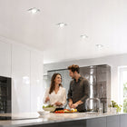 6x Oprawa halogenowa Szklana Kwadratowa + Żarówka GU10 LED 5,5W 3 BARWY oczko sufitowe wpuszczane, downlight do