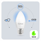 6x Żarówka LED E27 5W = 50W B35 4000K Neutralna lumiled NIE mruga premium świeczkowa do żyrandoli, kinkietów i lamp