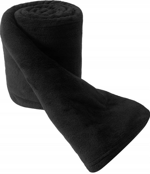 Miękki KOC polarowy 150x200 czarny narzuta na łóżko na prezent kolory mikrofibrowy pled, certyfikat oeko-tex Standard