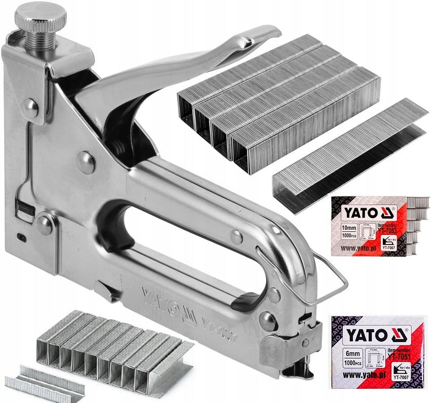 YT-A07007 zszywacz tapicerski 4-14MM+ZSZYWKI 6,8,10,12MM zest. 4000szt taker ręczny do obijania mebli i mocowania tkanin