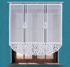 Panel ażur dekor firana gotowa żakardowa usztywniana 150x150 zuriel biały ekran okienny do zawieszenia na żabki, wzór