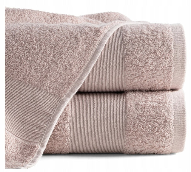 Ręcznik Bawełna Premium zoja 70x140 Eurofirany Hotel Spa 500gsm Puder kąpielowy do łazienki różowy z bordiurą na prezent